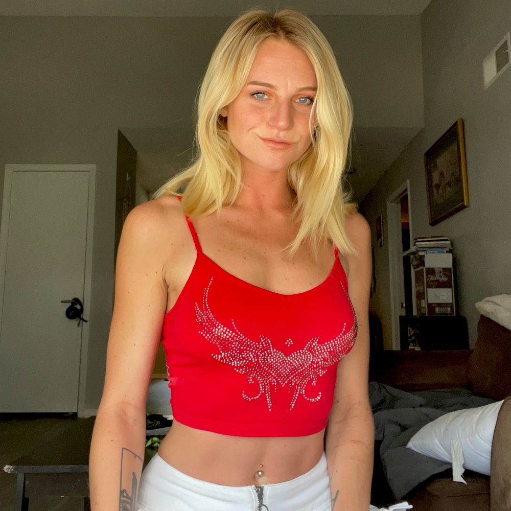 Red Shein Brand Crop Top Size Medium
